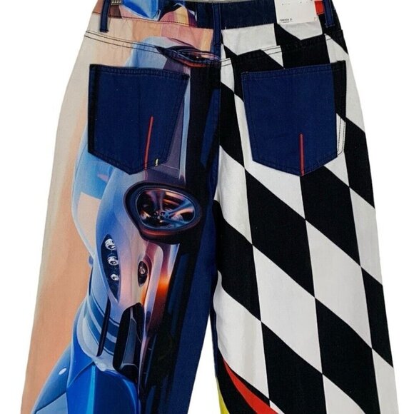 Forever 21 High Waist Straight Leg Race Car Jeans Size 26 NWT - Picture 5 of 8